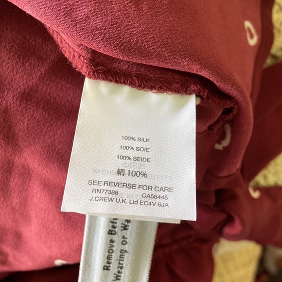 J.Crew Burgundy Silk Wrap Top - Picture 7 of 7